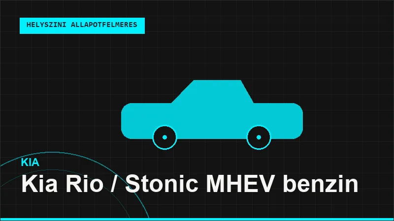 Kia Rio / Stonic MHEV benzin helyszíni autó állapotfelmérés vásárlás előtt