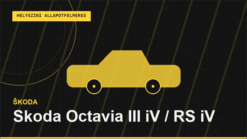Skoda Octavia III iV / RS iV helyszíni autó állapotfelmérés vásárlás előtt